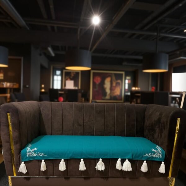 embroidered cotton sofa seat cover – 3 seater (pack of 1)