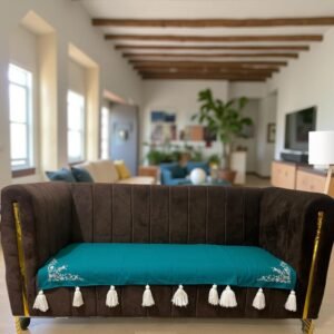 embroidered cotton sofa seat cover – 3 seater (pack of 1)