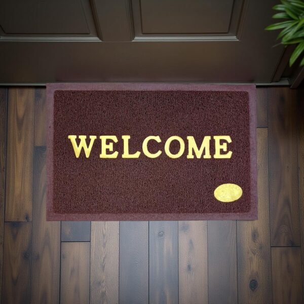 luxeheavenly premium welcome door mat – brown color – anti skid & durable (36 size)