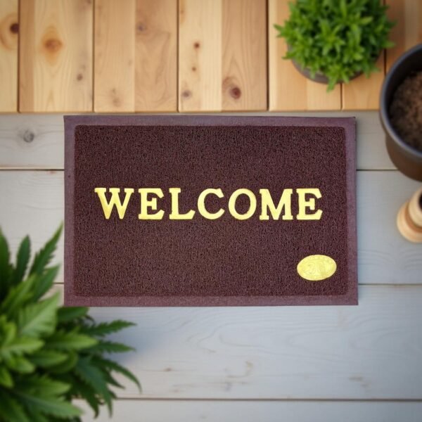 luxeheavenly premium welcome door mat – brown color – anti skid & durable (36 size)