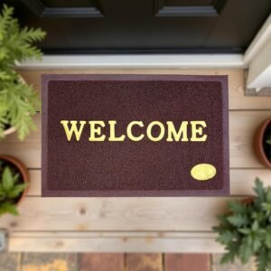 luxeheavenly premium welcome door mat – brown color – anti skid & durable (36 size)