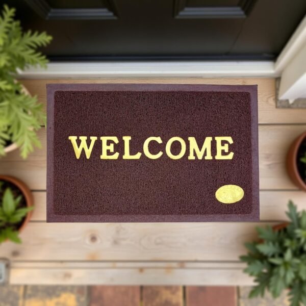 luxeheavenly premium welcome door mat – brown color – anti skid & durable (36 size)