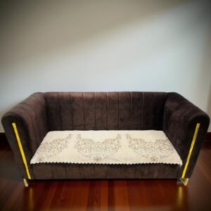 elegant embroidered sofa cover – premium fabric with floral design