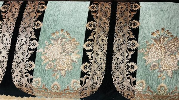 elegant embroidered sofa cover – premium fabric with floral design