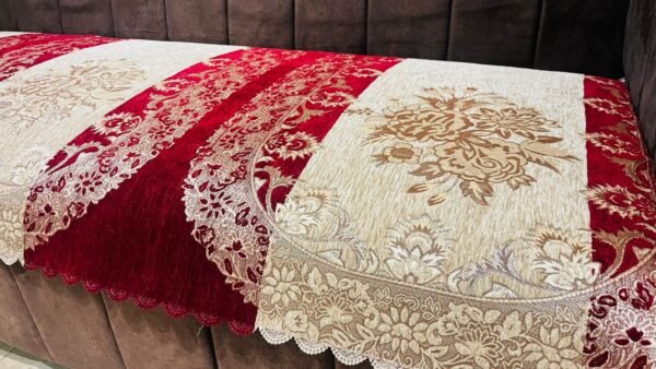 elegant embroidered sofa cover – premium fabric with floral design